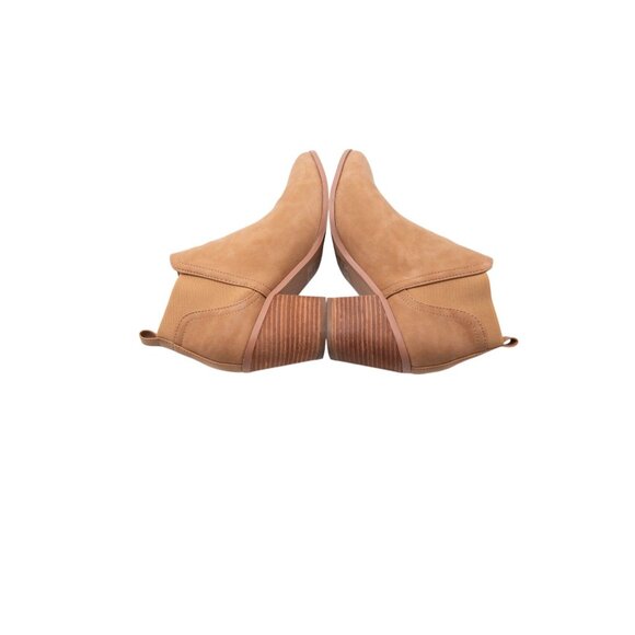 DV By Dolce Vita Frilli Bootie Boots Sz 9 Camel Brown Suede Leather Stacked Heel - Picture 10 of 13